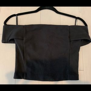 Black off the shoulder crop
